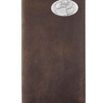 NCAA Clemson Tigers Light Brown Crazyhorse Leather Roper Concho Wallet, One Size