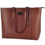 ZYSUN Laptop Tote Bag,15.6 in Multi-Function PU Leather Modern Laptop Shoulder Bag With Durable Straps For Women (6027+Coffee)