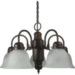 Y Decor L1435-5DB Modern, Transitional, Traditional 5 Light Chandelier Dark Brown Finish with Frosted Marble Glass,