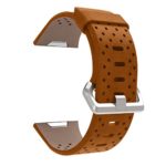 Balerion-Leather watch bands for fitbit ionic,Perforated genuine leather Accessory Band for fitbit ionic,Brown