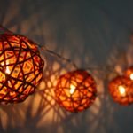 Handmade Rattan Ball String Lights with Timer, Battery Operated 20 Warm White LED Christmas Indoor Fairy Lights for Bedroom, Wedding, Party[Brown Rattan Ball’s Diameter:5cm/2.04 in]