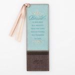Bookmark, Blessed Is She, Light Blue and Brown