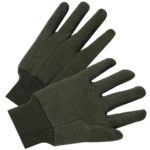 G & F 4408 Heavy Weight 9OZ. Cotton Brown Jersey Work Gloves, Knit Wrist, Sold by Dozen (12-Pairs) – Large