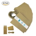 Becko Brown Kraft Paper Bags, Shopping, Merchandise, Party, Gift Bags – 24 Count – 8”x5”x10.5”