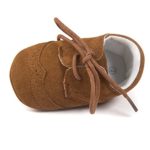 Qlakeluck Infant Baby Boys PU Sneakers Soft Sole Prewalker Crib Shoes Dark Brown