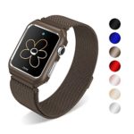 Milanese Loop 42mm, SUNKONG For Apple Watch Band Stainless Steel Milanese Mesh Loop Replacement for Apple Watch Series 1/2/3 And All Models, Milanese Apple Watch Band Brown