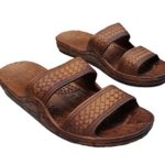 Brown Double Strap Jesus Style Hawaii Sandals. Unisex Sandal for Men Women and Teens