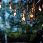 Goothy 20Ft Outdoor Patio String Lights,set of 20 Glass ST40 Edison Style Bulb String Lights Garden/Backyard Party/Wedding Indoor String Lights(Plus 1 Extra Bulbs)-Brown