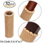 MelonBoat Chair Leg Socks, Hardwood Floor Protectors, Furniture Feet Caps Covers, Fit Girth 2-3/4″ to 7″, 32 Pack Cross Knitted Light Brown