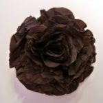 Medium Silk Rose Artificial Flower Hair Clip/Pin Brooch, Dark Brown