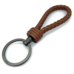 LABEN Key Chain Lambskin Handwoven Key Ring – Light Brown