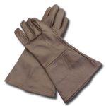 Leather Gauntlet Gloves DARK BROWN SMALL Long Arm Cuff