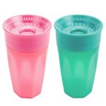 Dr. Brown’s Cheers 360 Spoutless Training Cup, 9m+, 10 Ounce, Pink/Turquoise, 2 Count