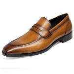 GIFENNSE Men’s Leather Loafers Shoes Mens Dress Shoes