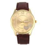 Auwer Watch, Women Ladies Watch Analog Quartz Round Wrist Watches (Brown 2)
