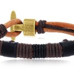 Regetta Jewelry Light Brown Leather Rope Wrist Bracelet, Unisex and Casual, with AlloyClasp, By Regetta Jewelry