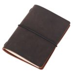 Passport Travelers Notebook – Minimalist Leather Journal Diary (Refillable | 64 Blank Pages | Dark Brown)