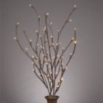 39″ Brown Wrapped Willow Branches, with Timer, 2 Branches, and 60 Warm White LED Lights
