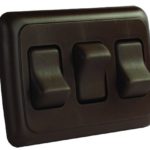 JR Products 12155 Brown Triple SPST On-Off Switch with Bezel