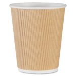 Genuine Joe GJO11255CT Insulated Ripple Hot Cup, 8-Ounce Capacity, Brown (Pack of 500)