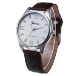 Clearance!!! Womens Watches, Jushye New Men Leather Belt Watch Stainless Steel Dial Quartz Wrist Watch (Brown)