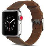 Apple Watch Band 38mm, Camyse Genuine Leather iwatch Strap Replacement Band with Stainless Metal Buckle for Apple Watch Series 3 Series 2 Series 1 Sport and Edition – Dark Brown