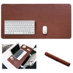 Yikda Extended leather Gaming Mouse Pad / Mat, Large Office Writing Desk Computer leather Mat Mousepad,Waterproof,Ultra Thin 1.2mm – 31.5″x15.7″ (Dark brown)
