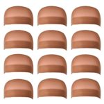 12 Pack Dreamlover Brown Nylon Wig Caps, Stretchy Close End Stocking Wig Caps