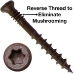 #9 x 1-3/4″ DARK BROWN Composite Decking Exterior Coated Wood Screw Torx/Star Drive Head (1 POUND) – Decking Exterior Coated Torx/Star Drive Wood Screws