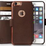 iPhone 7 Wallet Case, Durable and Slim, Lightweight with Classic Design & Ultra-Strong Magnetic Closure, Faux Leather, Dark Brown, Apple 7 (2016)
