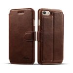 iPhone 6 Plus Case, iPhone 6s Plus Case, SONIASS Wallet Leather Case with Kickstand?Smart Flip Folio Case Slim Fit with Stand Function & Credit Card Slots for iPhone 6/6s Plus (Dark Brown)