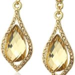 1928 Jewelry Silver-Tone and Hematite Color Caged Briolette Drop Earrings