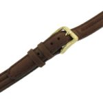 12mm Speidel Express Ladies Tunnel Suede Leather Padded Stitched Brown Watch Band