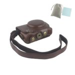 No.2 Warehouse Protective PU Leather Camera Case Bag For Canon G7 X G7X G7X Mark II DSLR Camera (Dark Brown)+ a Piece of Clean Cloth