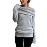 Jushye Clearance Women’s Sweater, Ladies Long Sleeve Sweatshirt Pullover Coat Shirt Gray Brown (Gray, XL)