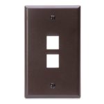 Leviton 41080-2BP QuickPort Wallplate, Single Gang, 2-Port, Brown