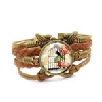 Mrsrui Infinity Love Charm Multi-layer Leather Wrap Band Brown Rope Bracelet Bangle Adjustable Gift For Women Girl
