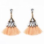 HIRIRI Hot Sale Women Spherical Style Rhinestones Tassel Dangle Stud Earrings Fashion Jewelry (Brown)