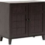 Baxton Studio Glidden Wood Modern Shoe Cabinet, Short, Dark Brown