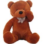 WOWMAX 4 Foot White Dark Brown Huge Teddy Bear Cuddly Stuffed Plush Animals Teddy Bear Toy Doll 47″