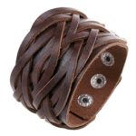 Chunky leather cuff bracelet for men women leather bracelet, Wide leather bracelet, Handmade leather wide bracelet, black, white, brown, light brown