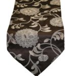 Violet Linen Legacy Damask Table Runner, 13″ x 90″, Brown