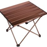 Trekology Camping / Beach Table with Aluminum Table Top  Portable Folding Table in a Bag for Beach, Picnic, Camp, Patio, Fishing, RV, Indoor, Brown Color