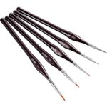 eBoot Paint Brushes Set Artist Paint Brushes Painting Supplies for Art Watercolor Acrylics Oil, 5 Pieces (Dark Brown)