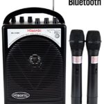 HISONIC HS122BT-HH Portable PA System with Dual Channel Wireless Microphones (Two handheld), Lithium Rechargeable Battery, Bluetooth Streaming Music From your Cell Phones, Black