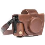 MegaGear Canon PowerShot G5 X Ever Ready Leather Camera Case and Strap, with Battery Access – Dark Brown – MG1067