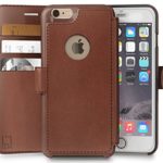 iPhone 6 PLUS,6s PLUS Wallet Case | Durable and Slim | Lightweight with Classic Design & Ultra-Strong Magnetic Closure | Faux Leather | Light Brown | Apple 6/6s PLUS (5.5 in)