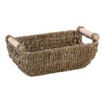 Hoffmaster BSK3000 Seagrass Basket with Handles, 4.25″ Height, 6.25″ Width, 12″ Length, Dark Brown
