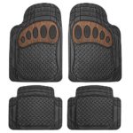 FH Group Heavy Duty Tall Channel F11310BLACK Rubber Floor Mat Black with Brown Pattern Full Set Trim to Fit