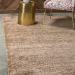 Unique Loom Solid Frieze Collection Plush Transitional Light Brown Home Décor Area Rug (5′ x 8′)